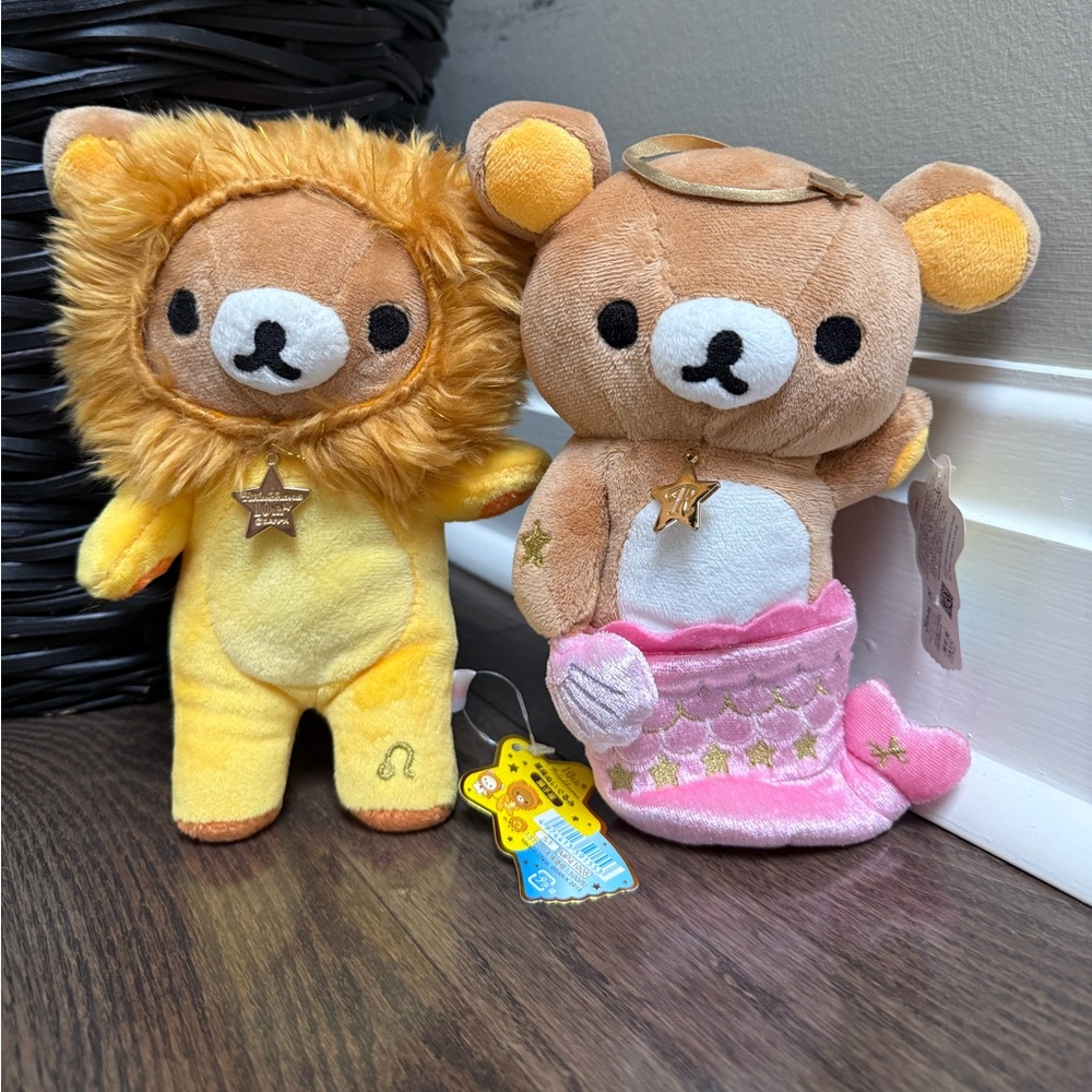 NWT San-X Rilakkuma Japan Tan Bear Lion & Mermaid Toy Stuffed Miniso Animal